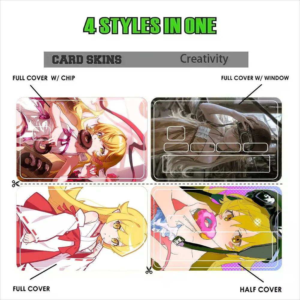 Oshino shinobu monogatari series Sticker Film Tape Skin for Credit Card Debit Card Waterproof Stickers Cartoon