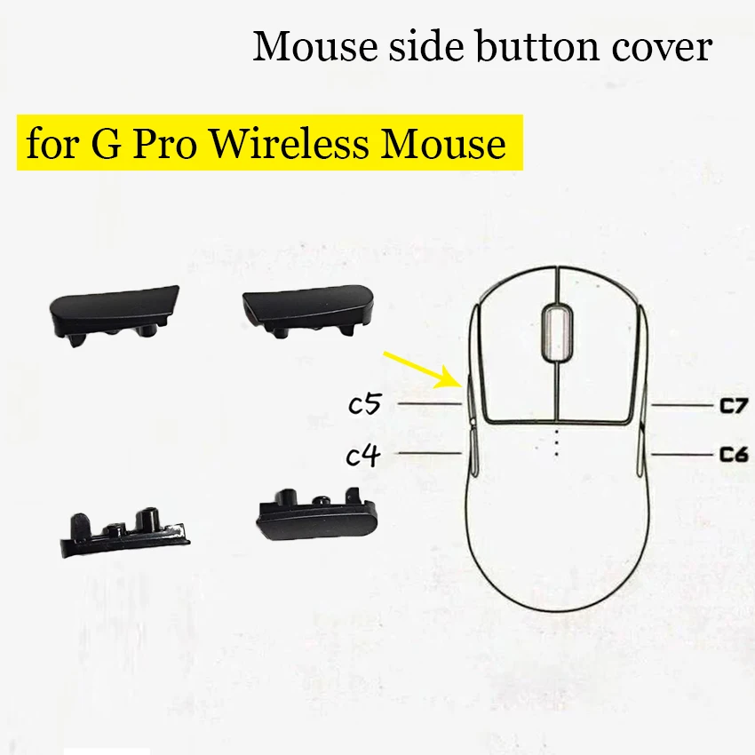 

Mouse Side Button Cover Set For Logitech G Pro Wireless Mouse 4Pcs Mice Clicker Cover Replacement Accessories