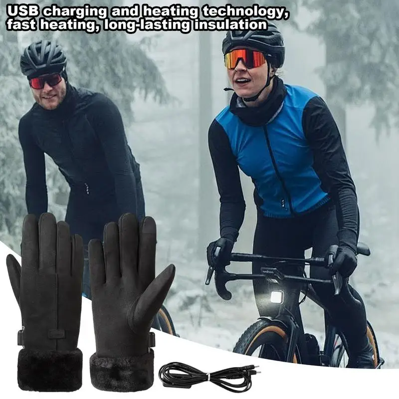 Electric Gloves Portable Screen Touch Heating Gloves USB Rechargeable Hand Warming Gloves Multifunctional Hunting Gloves For