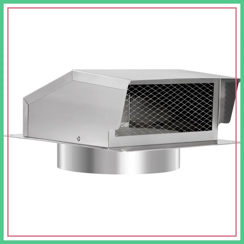 

10 Inch Stainless Steel Roof Vent Cap, Exhaust Vent for Dryer, Removable with Damper, Silver