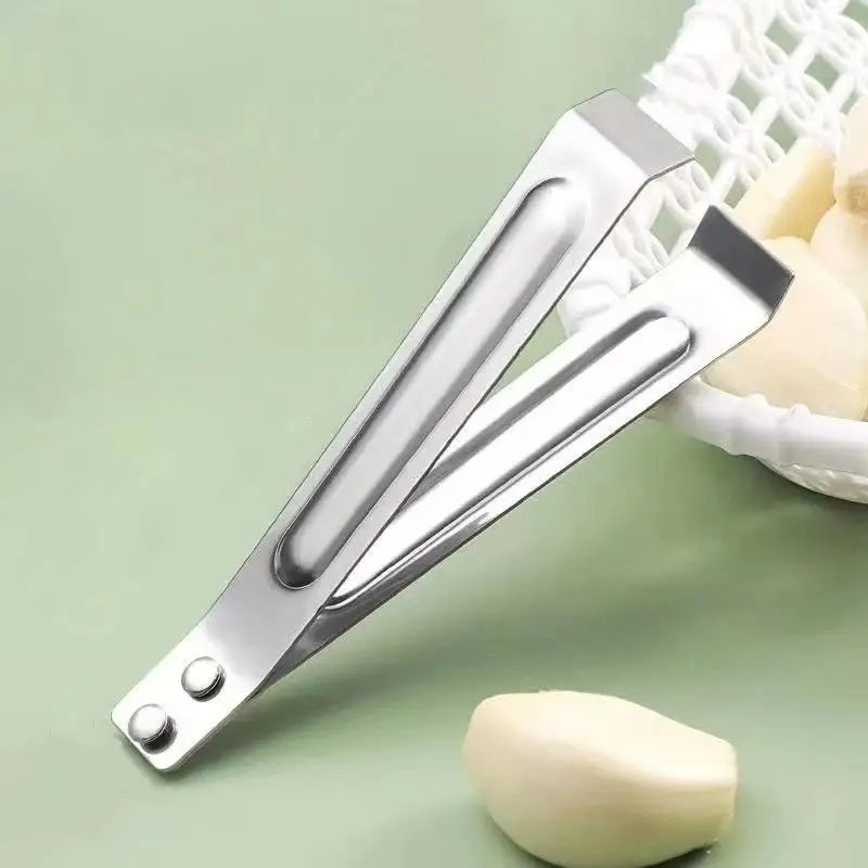 1Pc Stainless Steel Garlic Peeling Clip Ergonomic Design One Piece Structure For Home Kitchen Restaurant Daily Cooking*..