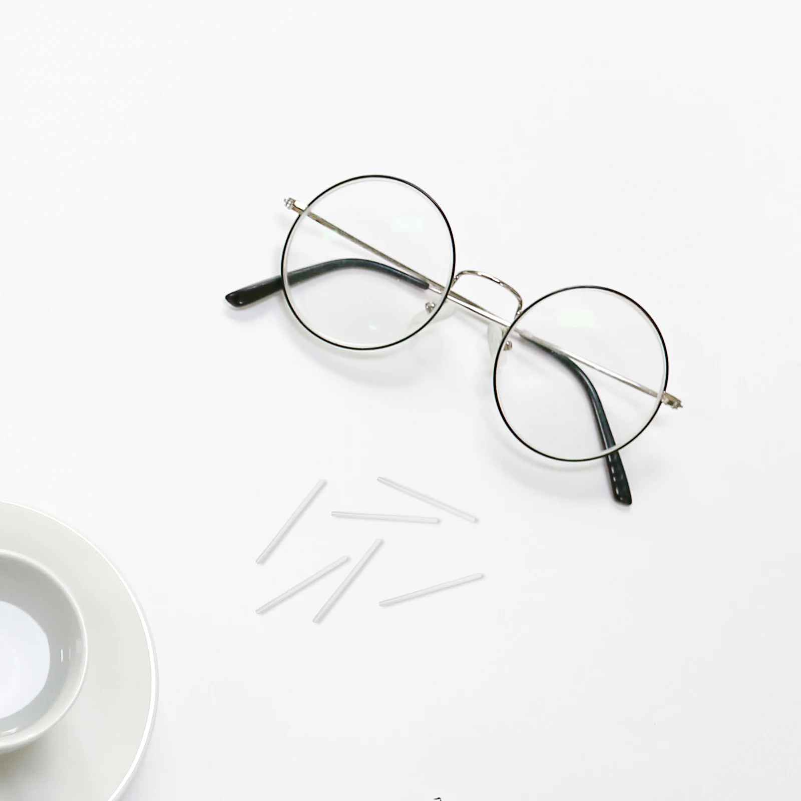 

5 Pairs Metal Eyeglass Temple Covers Silicone Ear Grips Transparent Anti Slip Fit for Glasses Leg Tubes Accessories