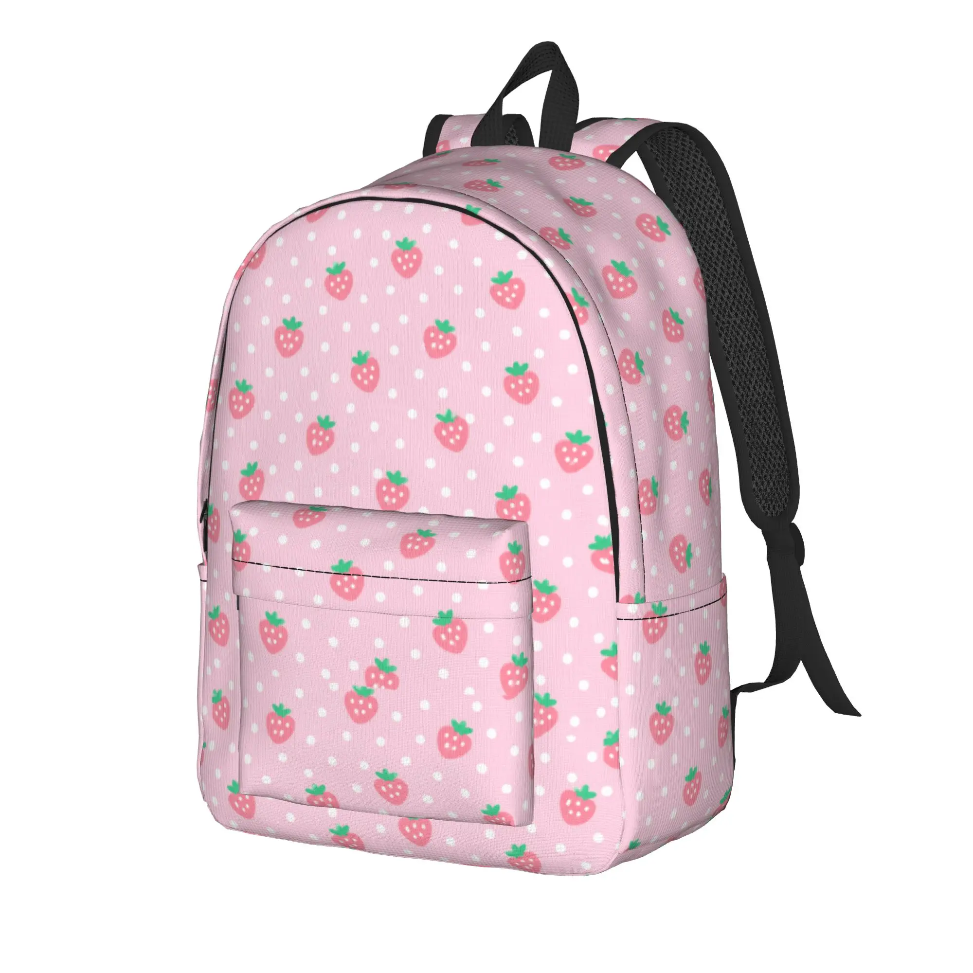 Pink Strawberry Polka Dot Cute Kawaii Backpack  Streetwear Backpacks Teen College Large High School Bags High Quality Rucksack