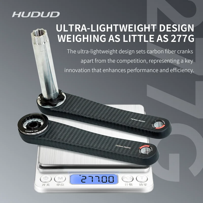 277g Ultralight Carbon Crankset 24mm Ti Spindle 155-175mm Road Crank XCADEY Easton Spider 110BCD Power Meter Ready