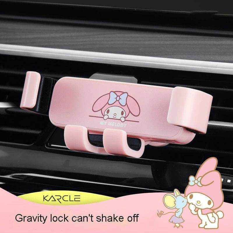 Gravity Vehicle Mounted Mobile Phone Holder Cinnamoroll My Melody Car Airs Outlet Navigation Frame Mobile Phone Support Stand