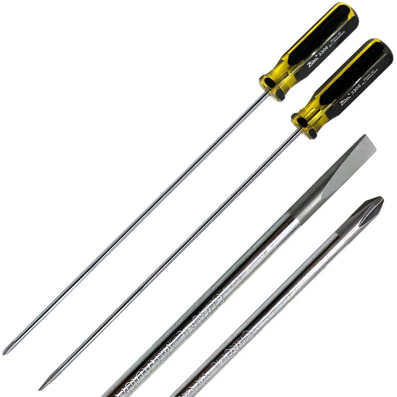 1PCS 400mm Lengthen Screwdriver Set CR-V Magnetic Phillips /Sloted Screw Drive Extra Long Repair Tools 5 mm Round Rod