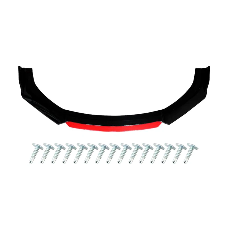 For Honda Accord 4PCS Glossy Black Red Carbon Fiber Front Bumper Lip Body Spoiler Trim ABS High Quality Sports Kit 2008-2013