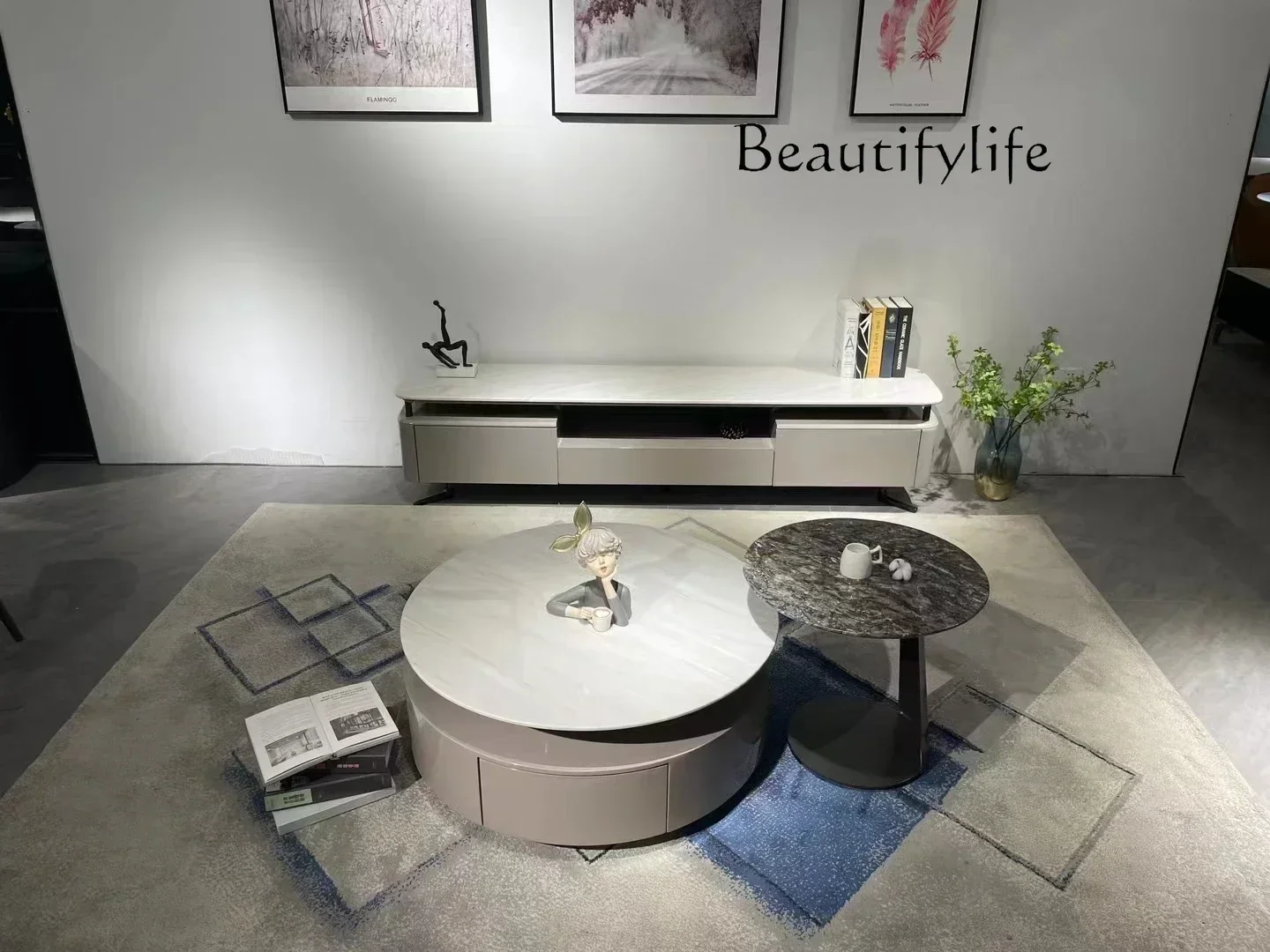 35Minimalist Coffee Table TV Cabinet Combination Household Coffee Table With Storage Design Sense Coffee Side TableSSS