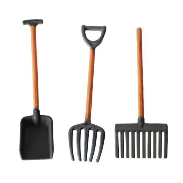 Dollhouse Miniatures Furniture Farm Tools Pretend Play Accessories Bundle for Doll House Garden Landscaping