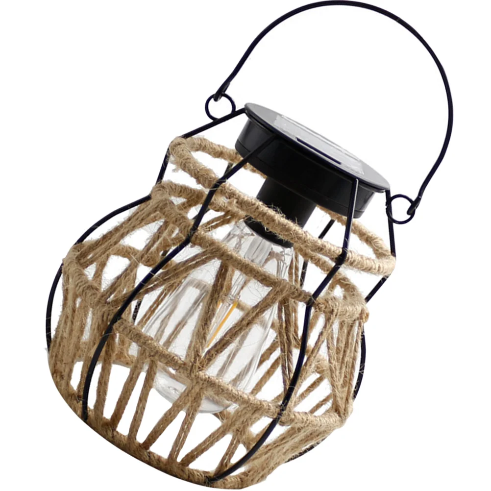 

Solar Light Lantern Rattan Table Lamp Outdoors Lights Rope Hanging Vintage