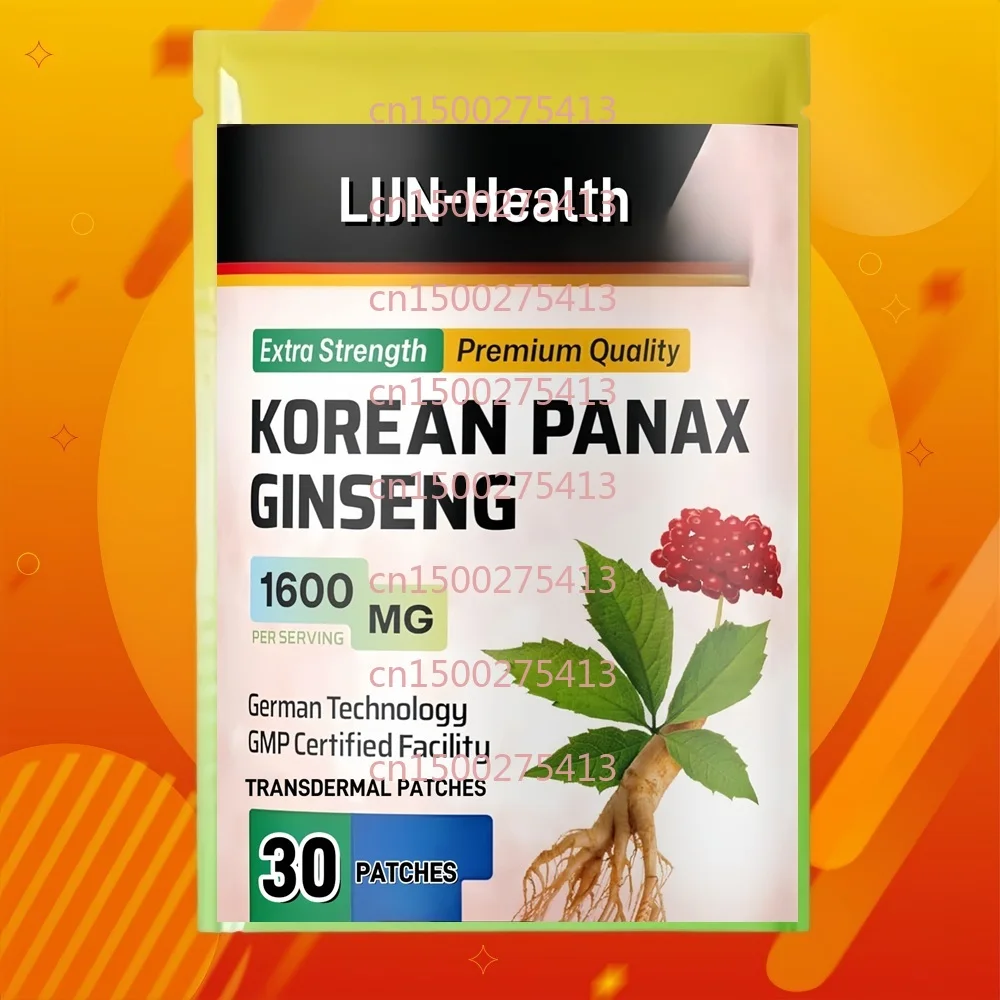 

30 трансдермальных пластырей с корейским женьшенем Panax для повышения энергии, мужской потенции и укрепления иммунной системы