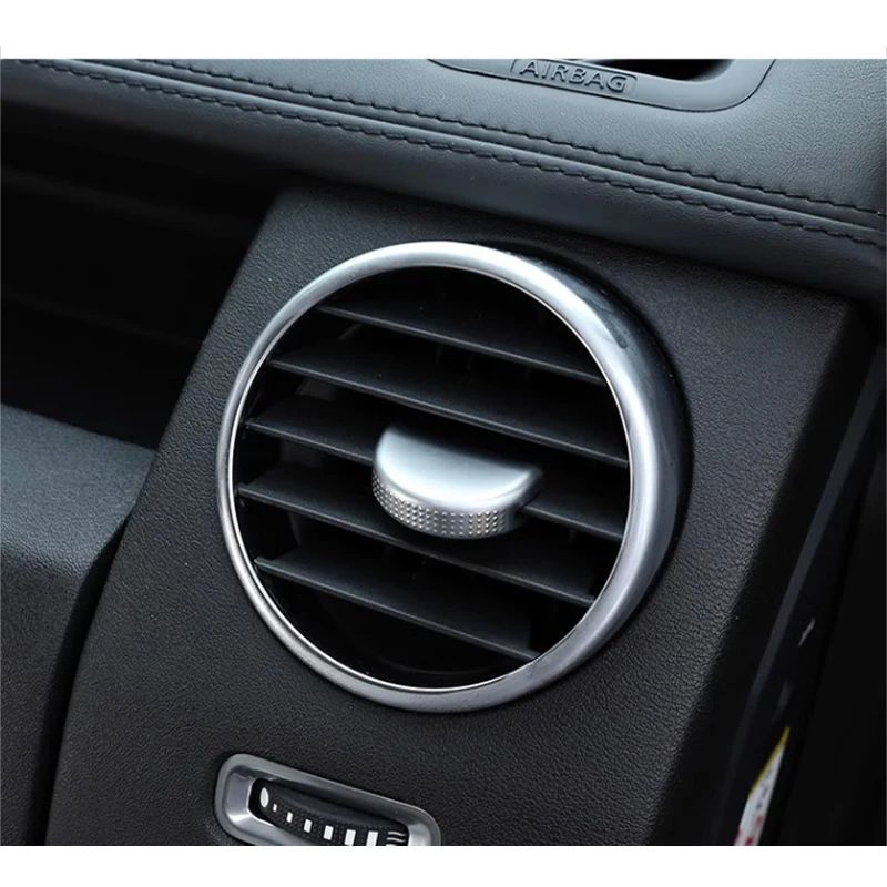 4Pcs Car Air Conditioner Vent Outlet Adjust Cover Fit for Land Rover Discovery 3 4 LR3 LR4 Range Rover Sport Silver ABS