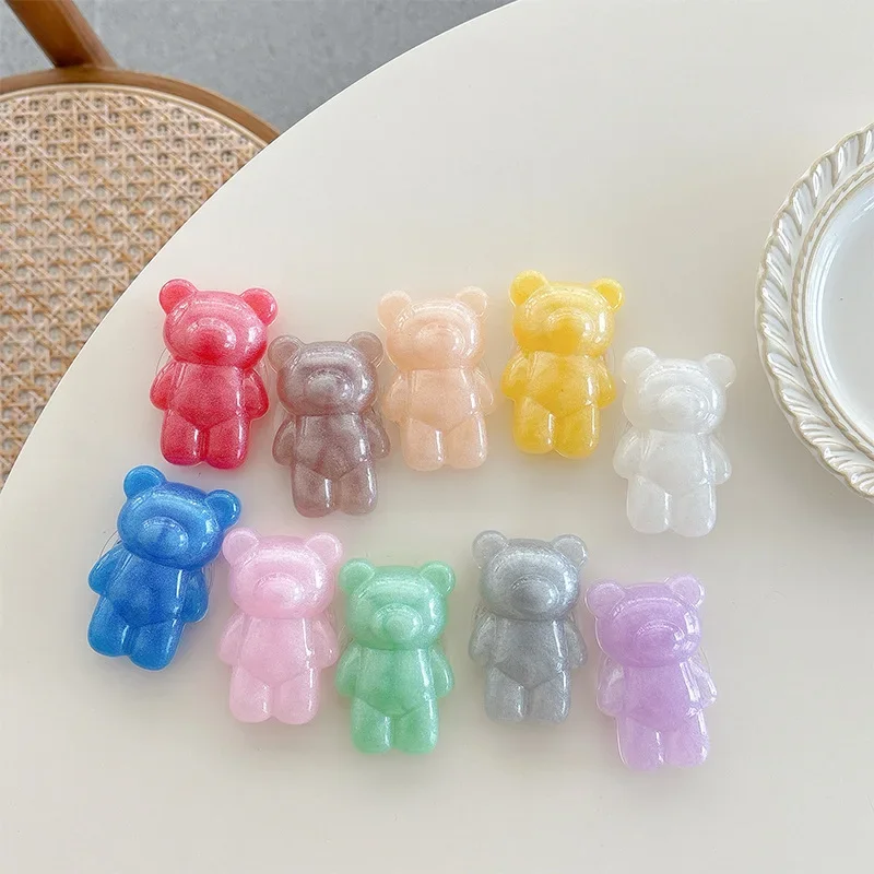 

Korea Pearlescent Bear Cell Phone Holder Smart Tok Grip Tok Bracket for iPhone Samsung Xiaomi Foldable Mobile Socket Stand