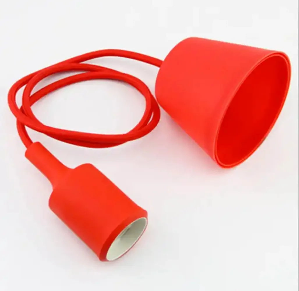 Adjustable Silicone Pendant Light Wholesale Vintage E27 Lamp Holder with Cord Bendable Ceiling Wall Lamp for Home Bar Decor