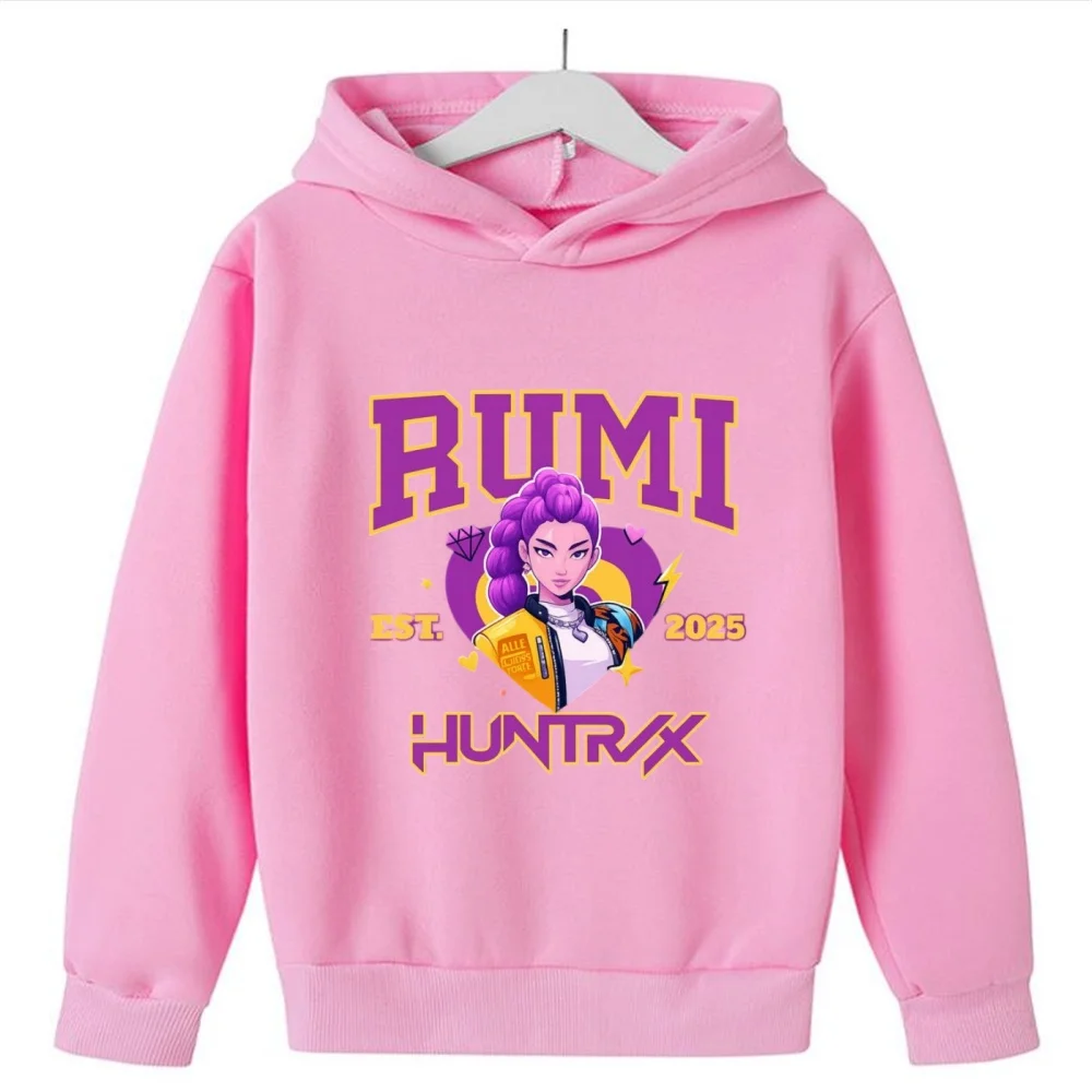 

2025 фильм KPop охотники на демонов, толстовки с героями мультфильмов для девочек и мальчиков, детские модные повседневные топы с корейским волнистым принтом, повседневная одежда для девочек