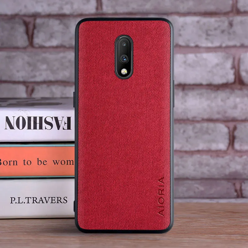 Case for Oneplus 7 Pro coque Luxury textile Leather skin soft TPU hard PC phone cover for Oneplus 7 Pro case funda