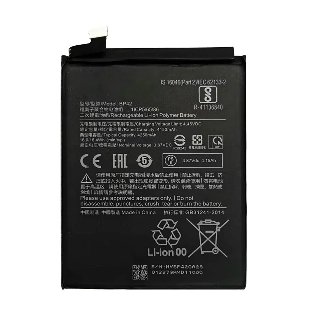 100% Original BP42 Battery For Xiaomi Mi 11 Lite BP42 Genuine Replacement Phone Battery Batteries Bateria 4250mAh Fast Shipping