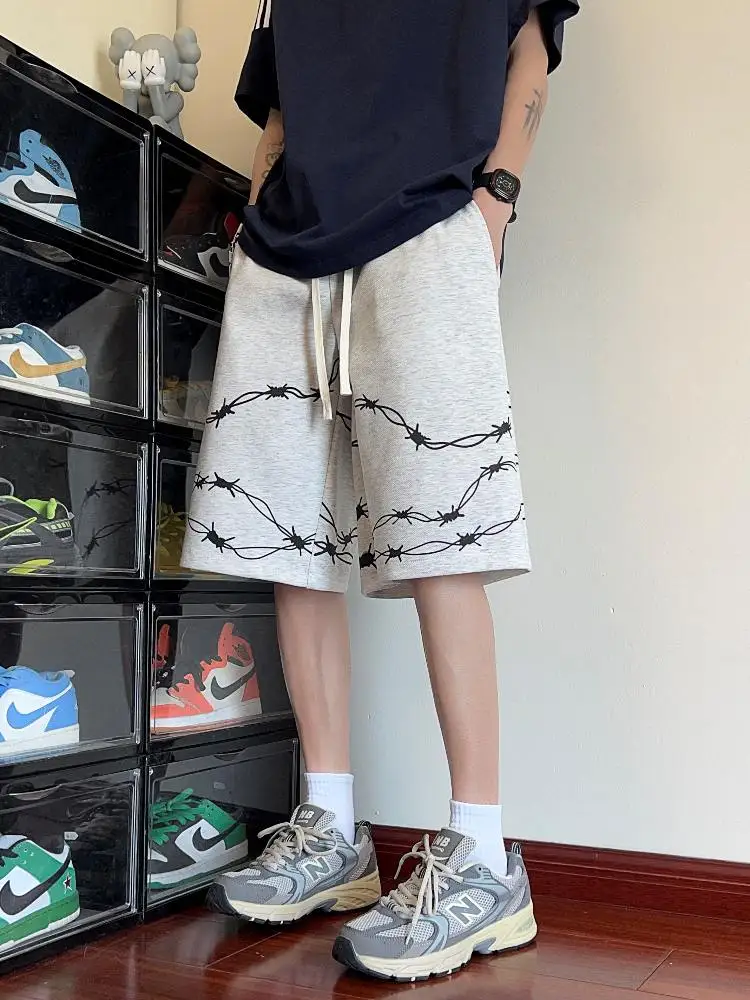 

American Sle Casual orts Men's Summer 2024 New Trend Loose Leisure Pants Teenage Sports Five-Point Big orts