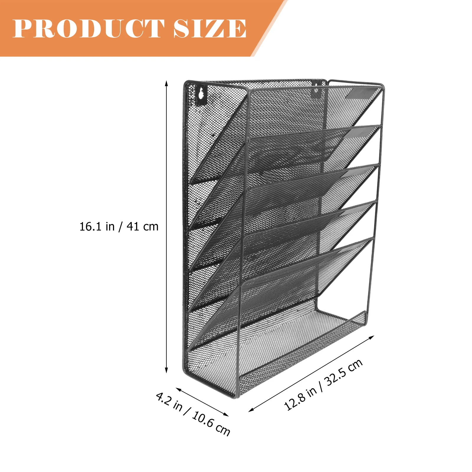 

Mesh Wall Mounted File Rack Office Magazine White Hanging Organizer Metal Mounting Holder