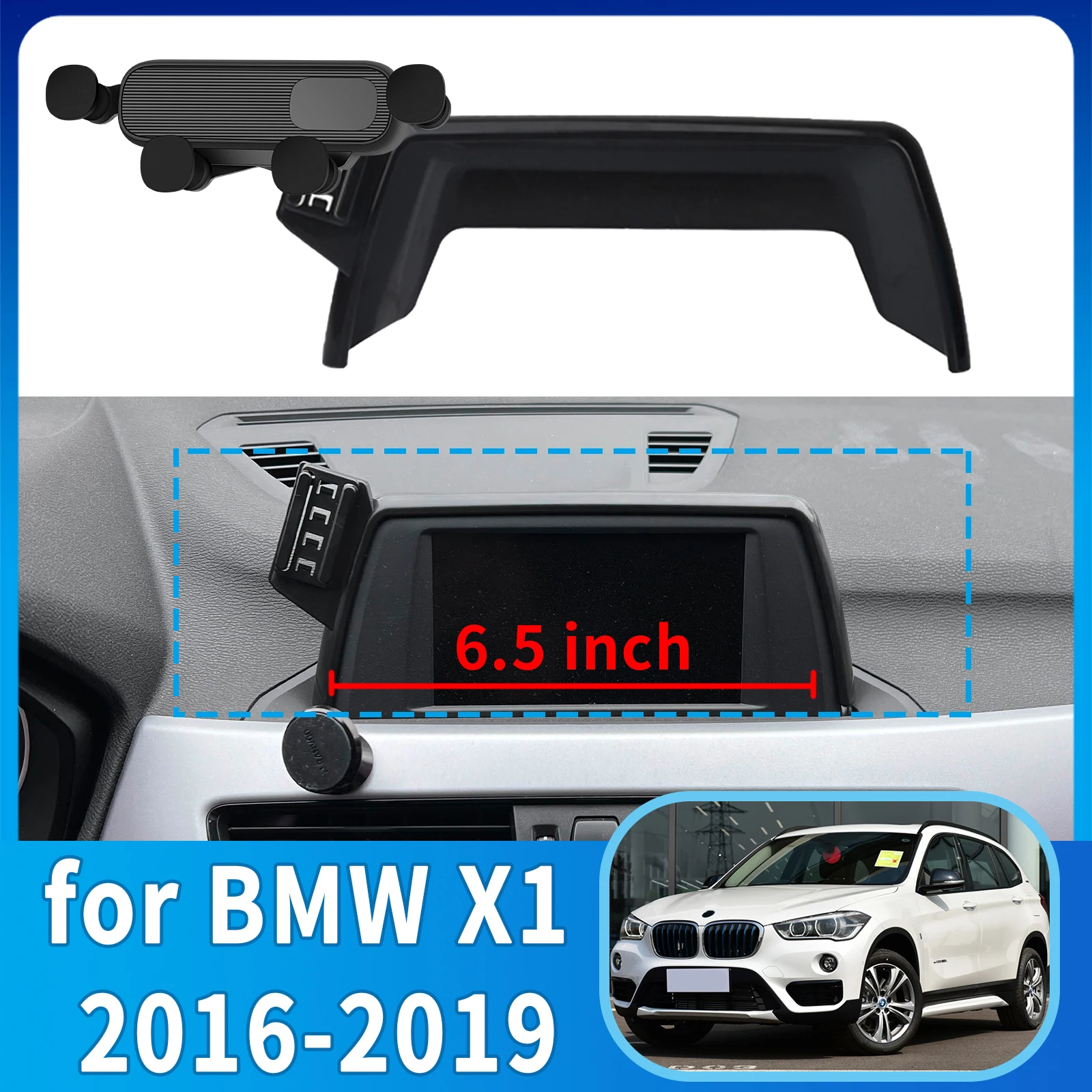 

fit for BMW X1 2016 2017-2019 F48 6.5/8.8in Phone Holder, Dashboard Screen Mount Bracket Easy Installation​​ Car accessoires