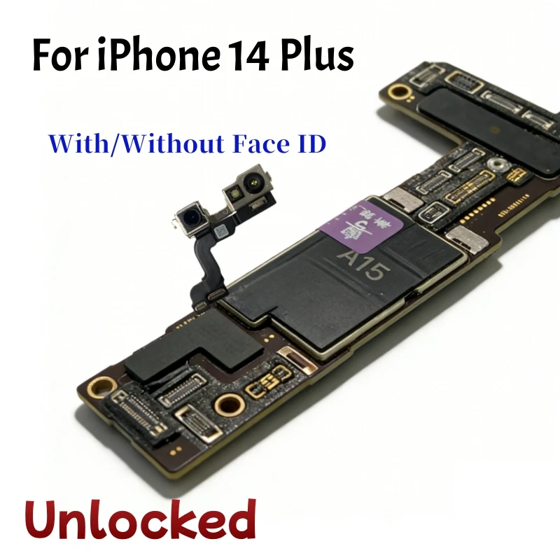 For iPhone 14 Pro 14 Pro Max 14 Plus Unlocked Motherboard, Clean ICloud Logic Board Support Update With/NO Face ID Mainboard