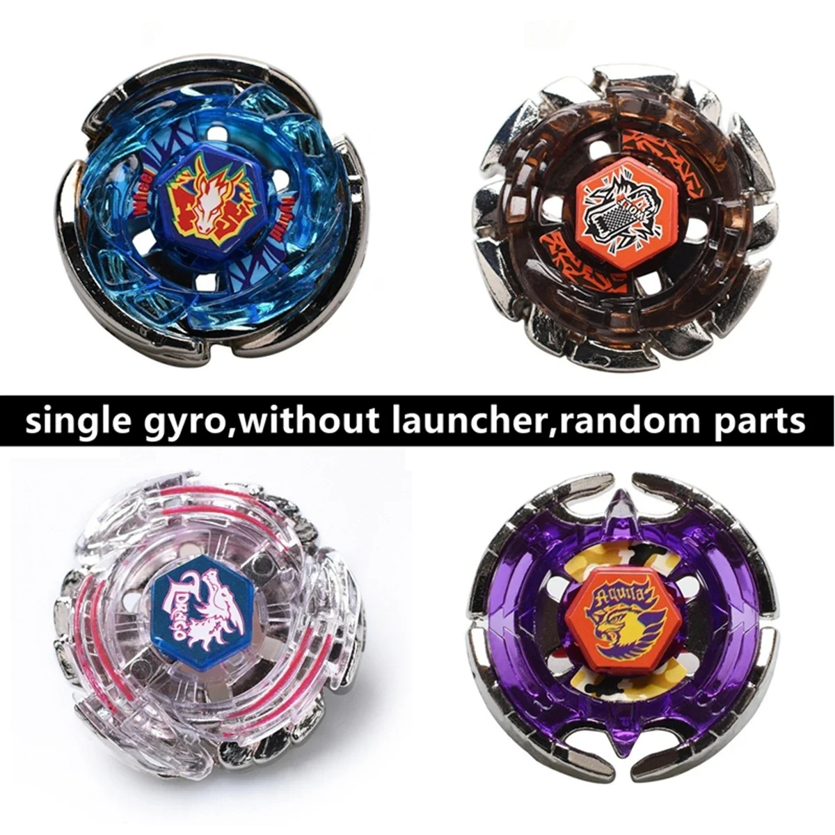 4D Single Metal Fusion Spinning Top, Durable Battle Gyro Toy with Random Parts view 2