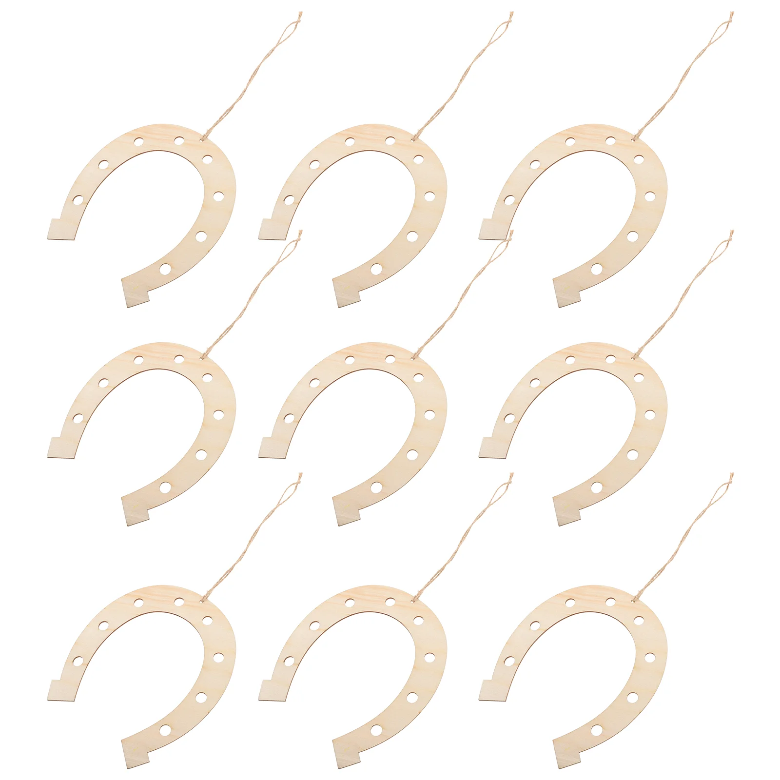 

24 Pcs Mini Horseshoes Chips Clothes Hanging Rack Shape Wooden Coat Hanger Office Garland Hangers