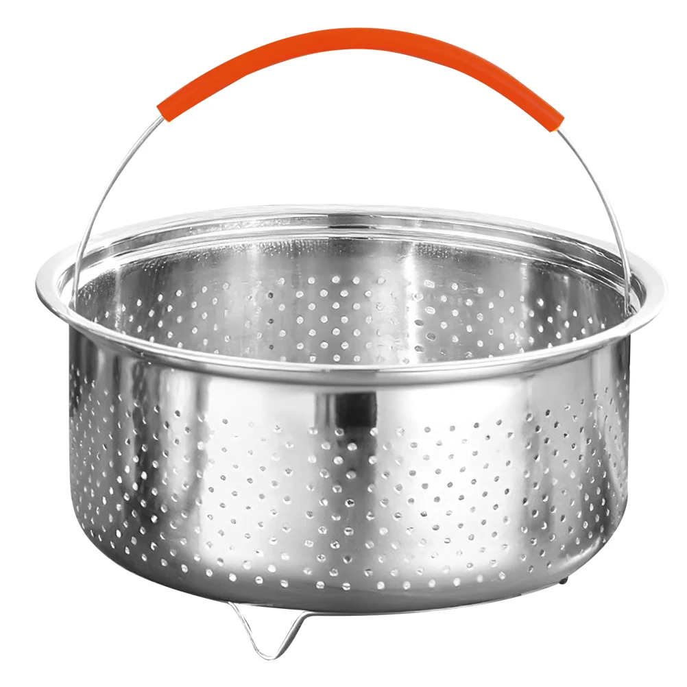 

Sum Rice Cooker Steamer Rack Silver Stainless Steel Steaming Basket for Dumpling Vegetables Steamer Pot