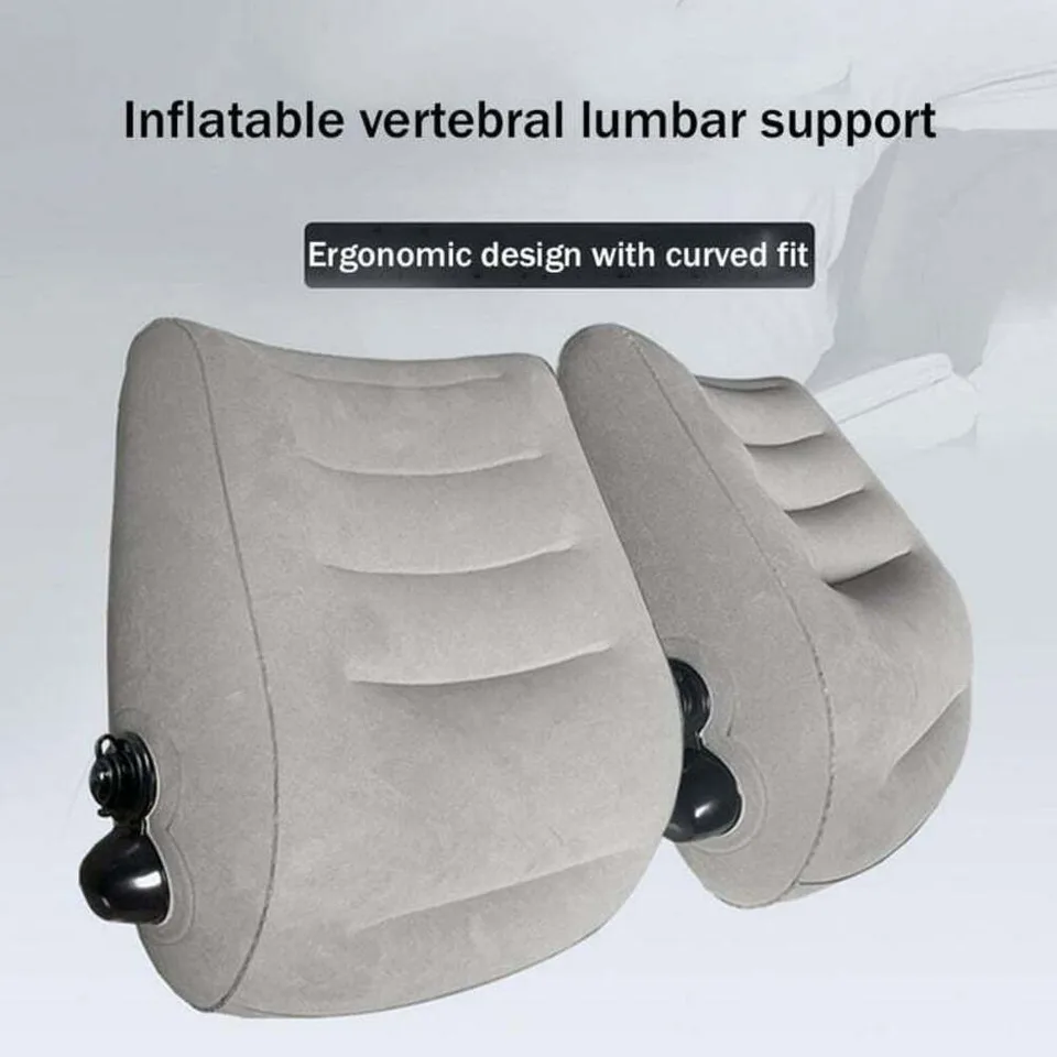 

Ergonomic Portable Air Inflatable Pillow Waterproof Lumbar Pillow Seat Back Cushion With Magnetic Feature For Office Backpacking