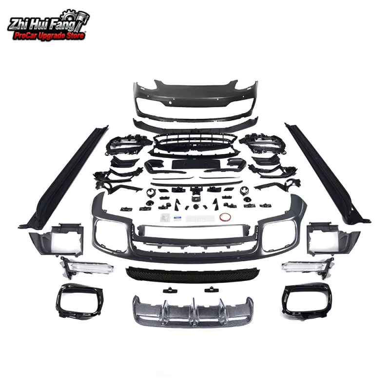 

Suitable for 17-23 Panamera 971 Upgrade GTS Front Bumper Assembly + Side Skirt Rear Lip Assembly Including Daytime Running Light