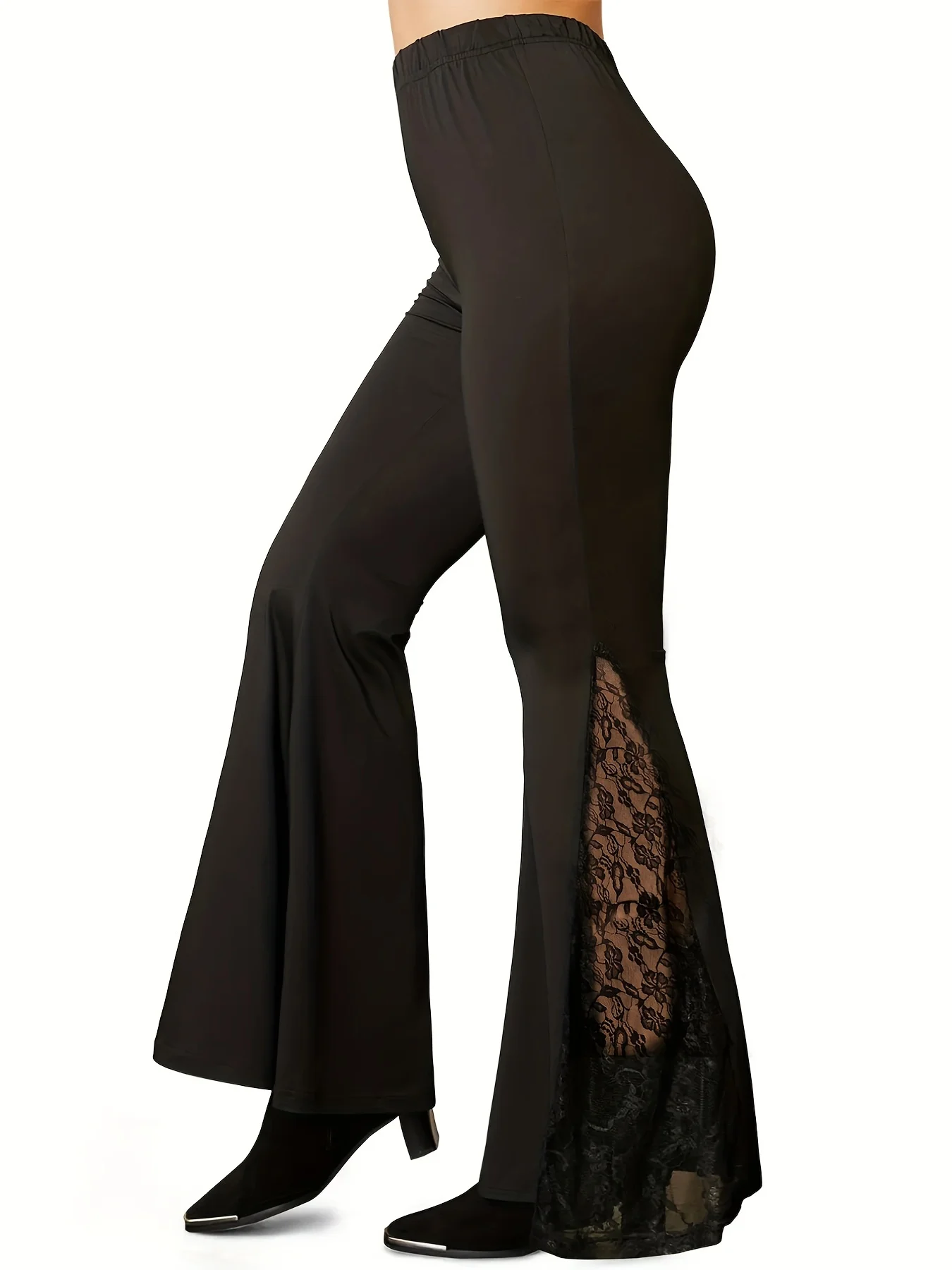 Lace Hollow Flared Pants For Women With Slim Fit High Waist Casual Comfort And High Elasticity