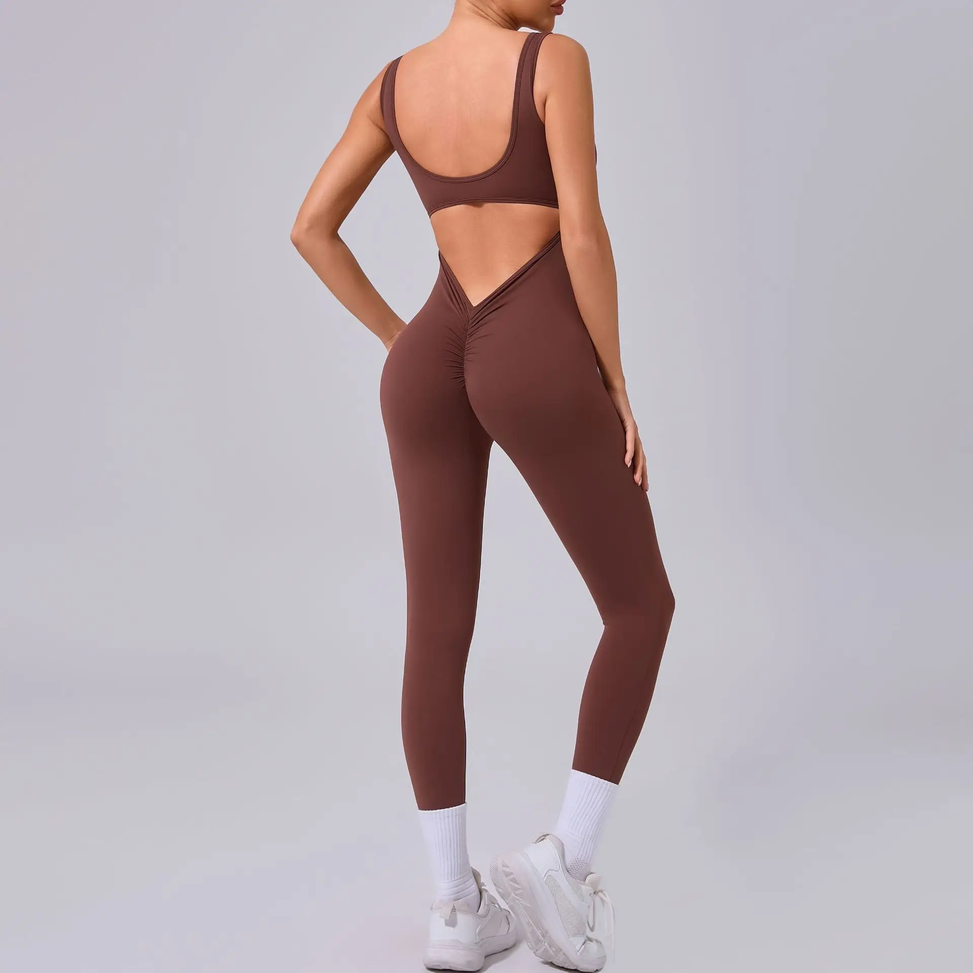 

Sexy Hollow Back V Jumpsuit Gym Set Women Yoga Suit Sportswear Women's Sports Jumpsuit Fitness Rompers Push Up Workout Bodysuits