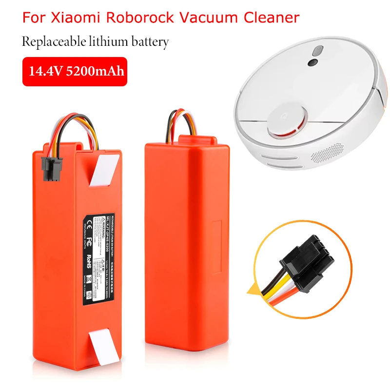 

Original Robotic Vacuum Cleaner Replacement Battery BRR-2P4S-5200S 14.4V 5200mAh For Xiaomi Roborock S55 S60 S65 S50 S51 S5 MAX