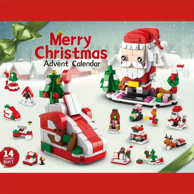 24Years 6 In 1 Upgraded Christmas Series Building Blocks Set Creative Winter Village House DIY Bricks Toys For Kids Xmas Gift