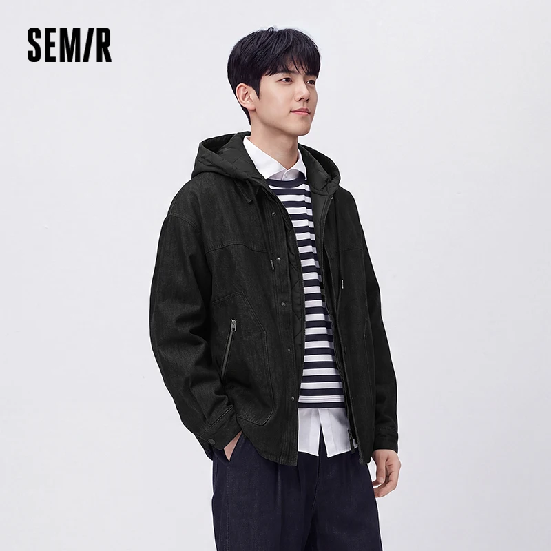 Semir Men Padded Jacket Lightweight Hooded Two Piece Layering Water Repellent Detachable Inner Liner Three Way Wear 2026 New