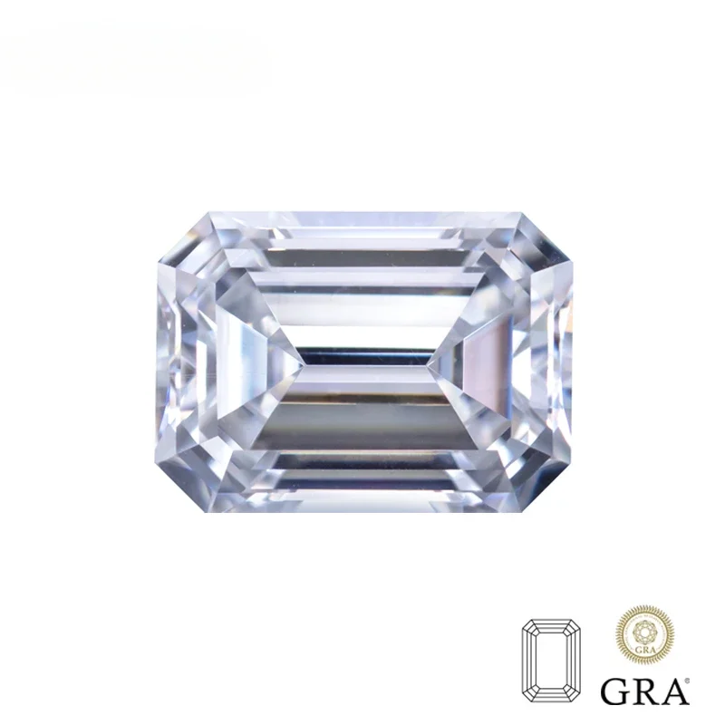 

Moissanite Stone D Color Emerald Cut 0.5ct To 5ct VVS1 Gemstone Fine Jewelry Material Pass Diamond Tester with GRA Certificate