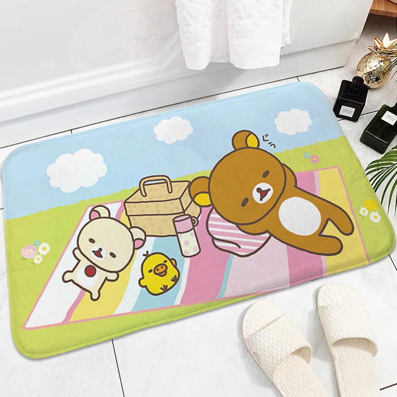 Bath Foot Mat Non-slip H-Rilakkuma Cute Kitchen Corridor Carpet Home Decor Items Custom Doormat Entrance Door Bedroom Rug