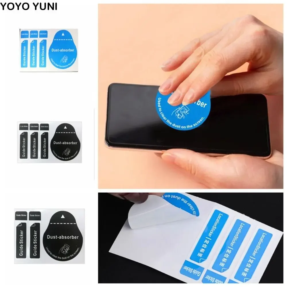 

50PCS PVC Cellphone Screen Dust Absorber Cleaning Dust Removal Tablet Screen Dedust Sticker 2 in 1 3 in 1 LCD Guide Protector