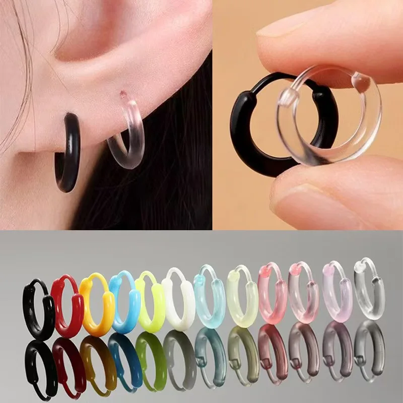 20pcs Random Multicolored Resin Earrings – Perfect for Casual Attire and Parties, Featuring A Cute and Minimalist Style