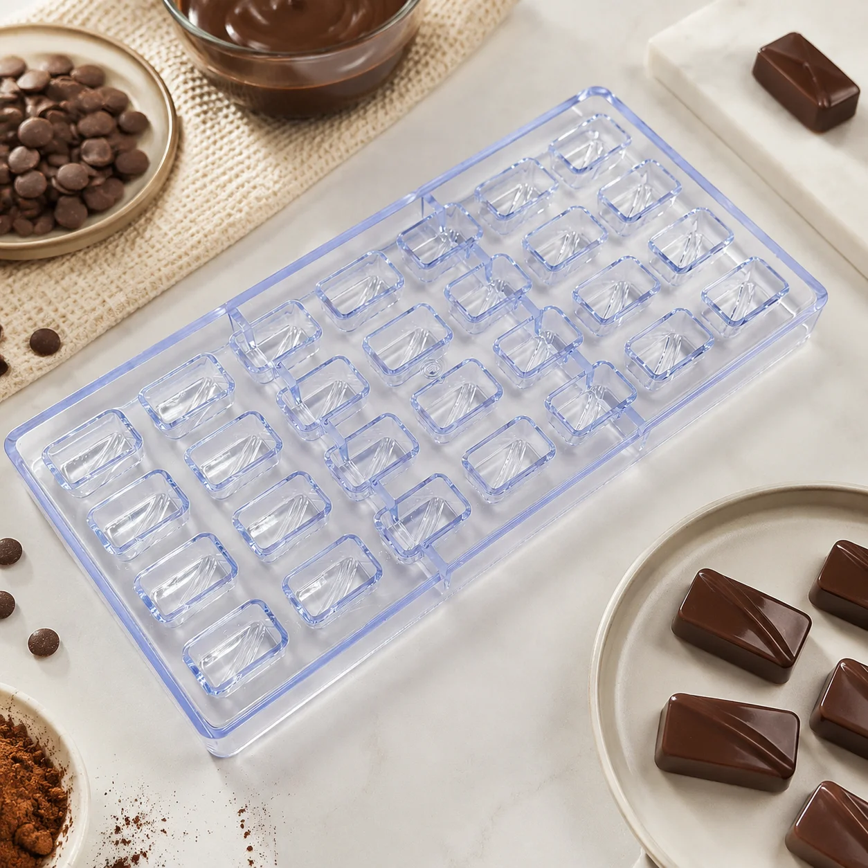 Polycarbonate Chocolate Mold, Beginner Friendly Candy Bonbons Mould for Easy Pastry & Baking Confectionery