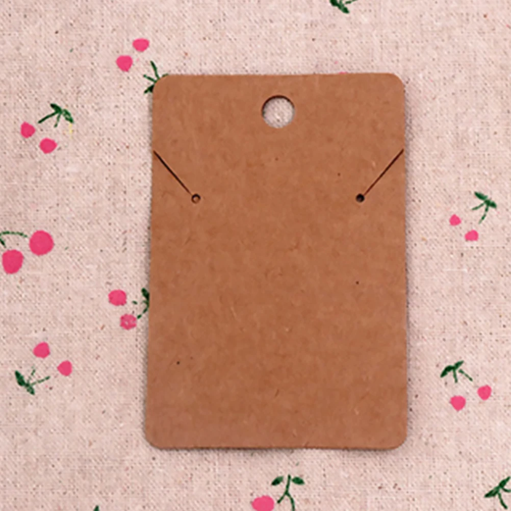 

1000 Pieces Kraft Paper Earring Display Cards Packaging For Jewelry Store Showcases Necklace Holder Blank Anklet