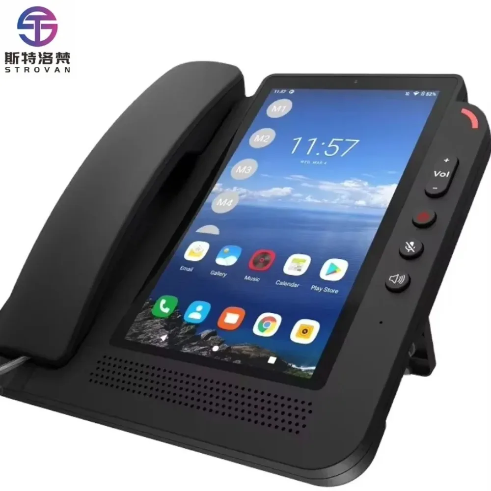 Smart Video 4G LTE Dual SIM Card Desktop Hotel Home Office Fixed Wireless Phone Terminal Cordless Android Telephone 3G 2G