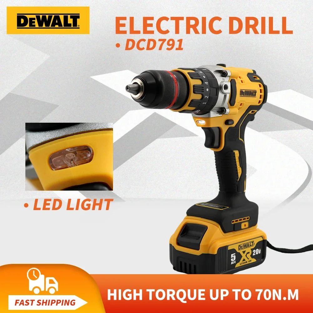 Dewalt DCD791 Cordless Compact Drill / Driver 20V Brushless Motor Electric Drill Screwdriver Household Rechargeable Power Tools