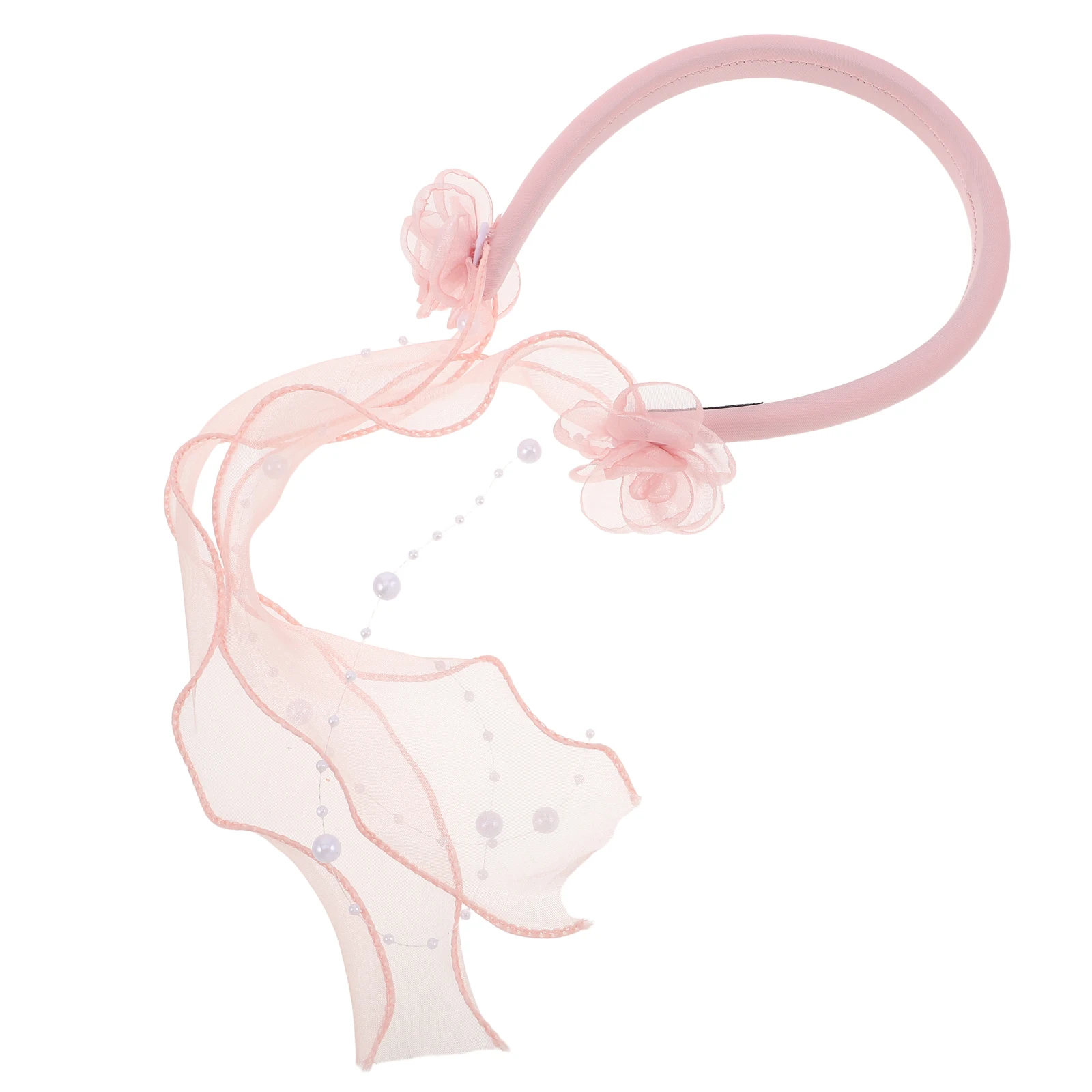 

Headbands Streamer Floral Hair Accessories Spring Cute for Women Pink Beautiful Headwear Decorative Miss