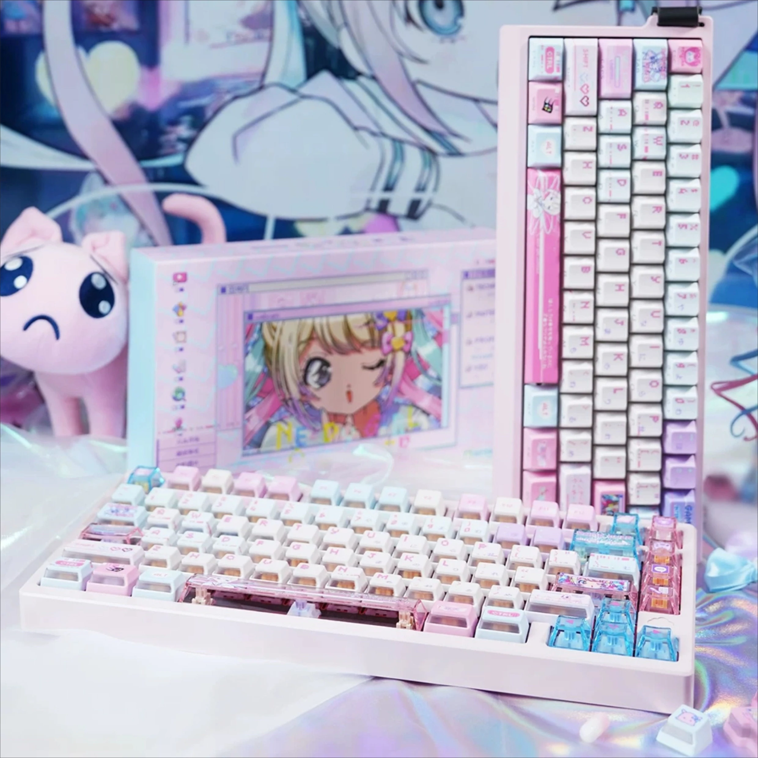 Titan Nation Streamer Overload Anime Keycap Original Factory Height PBT Custom Cute Keycaps Mechanical Keyboard PC Accessories