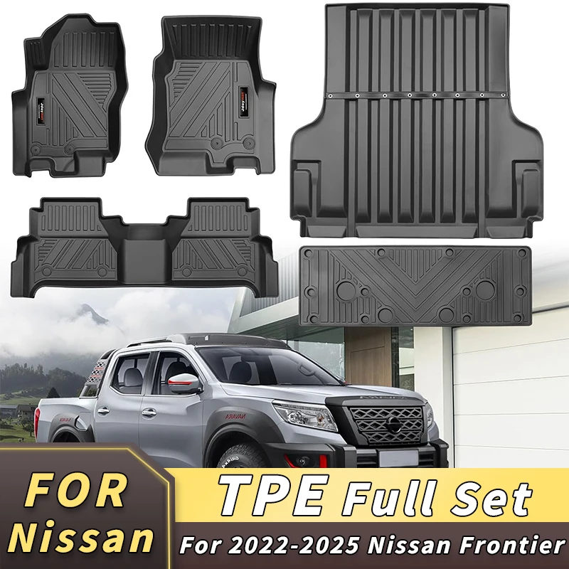 Alfombrilla para cama de camión, alfombrilla para Nissan Frontier 2022-2025, accesorios, revestimiento de carga para cama de cabina de tripulación, repuesto para Nissan Frontier