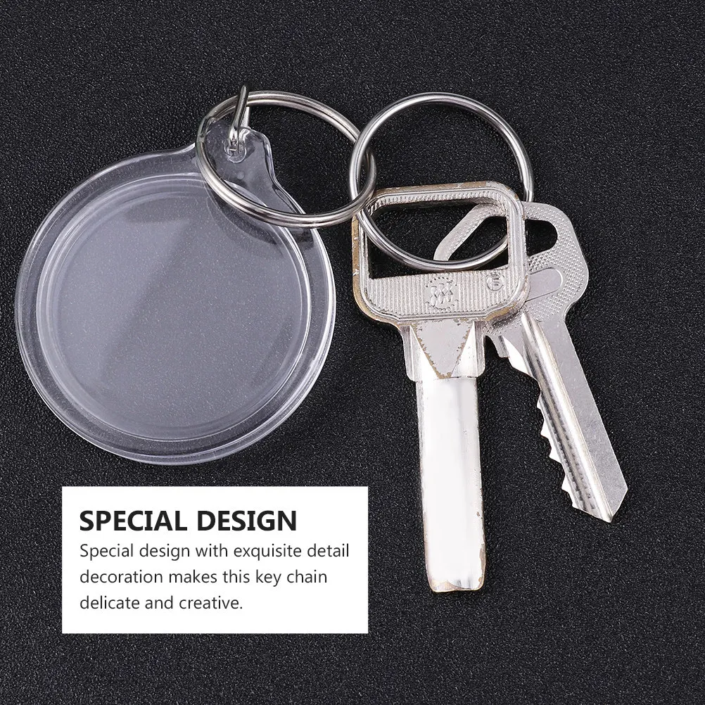 30Pcs Acrylic Photo Frame Key Chain Blank Insertable Photo Keyring for DIY Personalized Gifts Party Favors Home Office Use