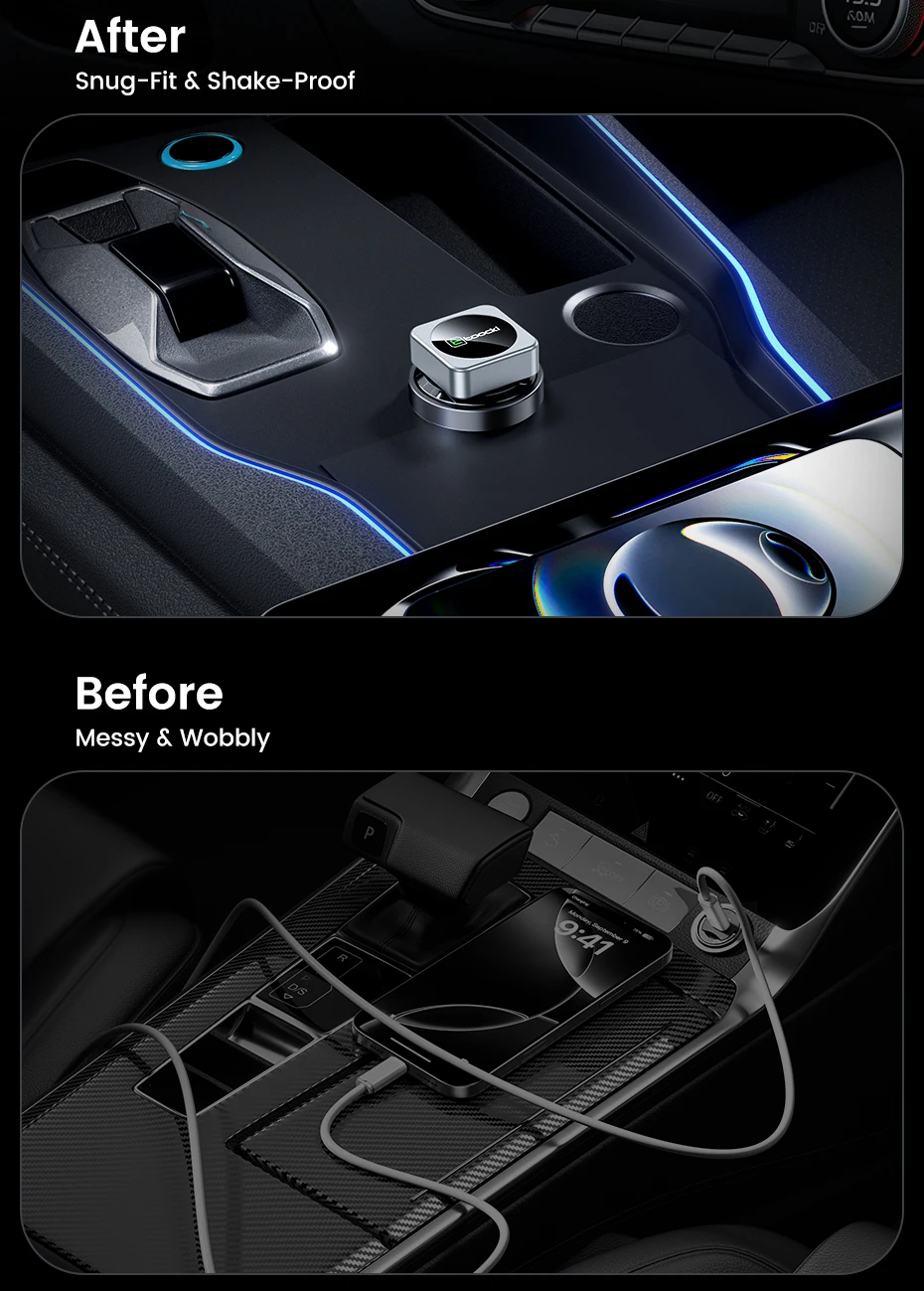 Toocki 2-in-1 Kabelloser CarPlay & Android Auto Adapter BT 5.3 WiFi 5G 2.4G Plug & Play USB-C für iPhone Android Auto mit kabelgebundenem CarPlay – Detail 6