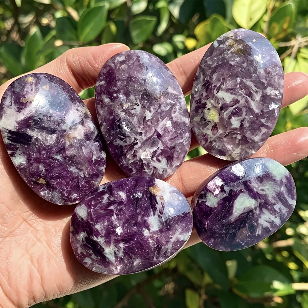 1pc AAAA+  Violet-Purple Palm Stone - Suitable for Home Decoration Crystal Decoration，Unique Gift for Collectors