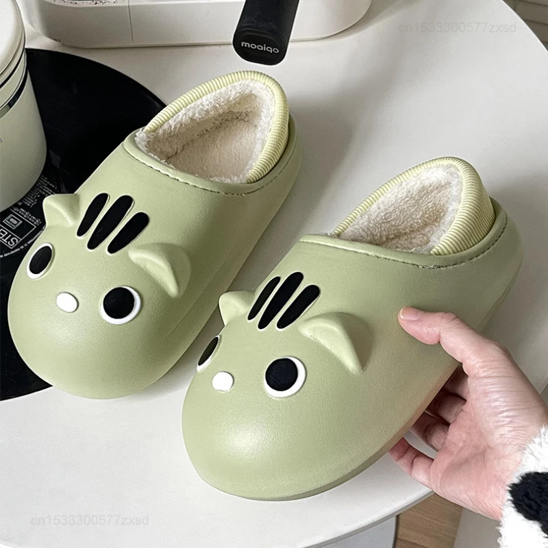 Xiaomi Winter Women's Household Cotton Slippers Thick Sole Non-Slip Large Size 36-45 Warm Platform Slippers Couple Home Shoes